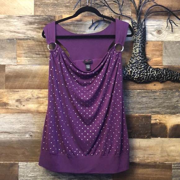 torrid Tops - Torrid Purple sleeveless top with metal decor